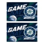 Seattle Mariners House Flag Personalized Tech Panels Navy Blue Best Selling