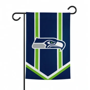 Seattle Seahawks Garden Flag Custom Chevron Stripes Blue Best Selling