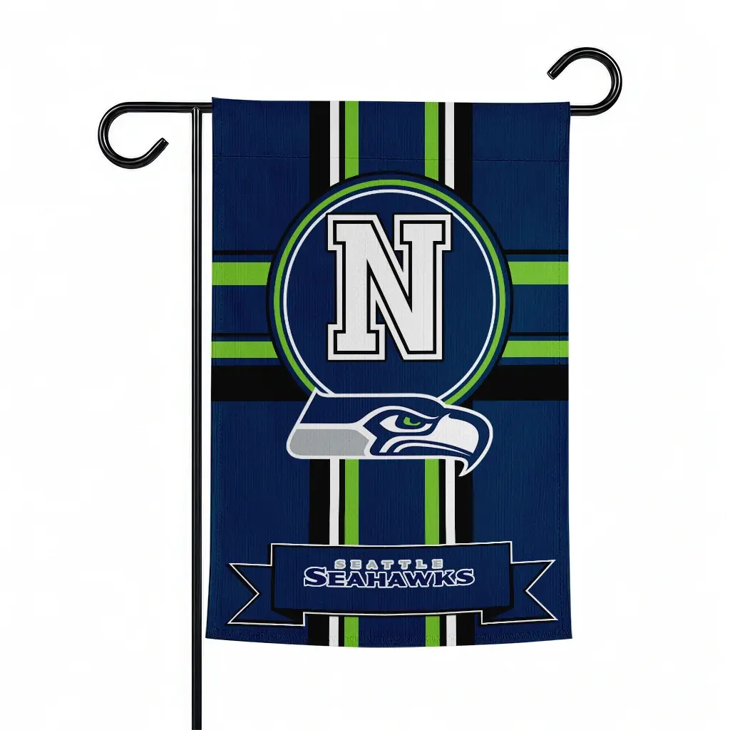 Seattle Seahawks Garden Flag Custom Circle Medallion Blue Best Selling Seattle Seahawks Garden Flag Custom Circle Medallion Blue Best Selling
