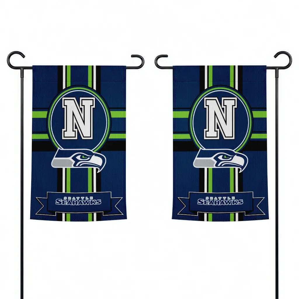 Seattle Seahawks Garden Flag Custom Circle Medallion Blue Fashion Forward Seattle Seahawks Garden Flag Custom Circle Medallion Blue Fashion Forward
