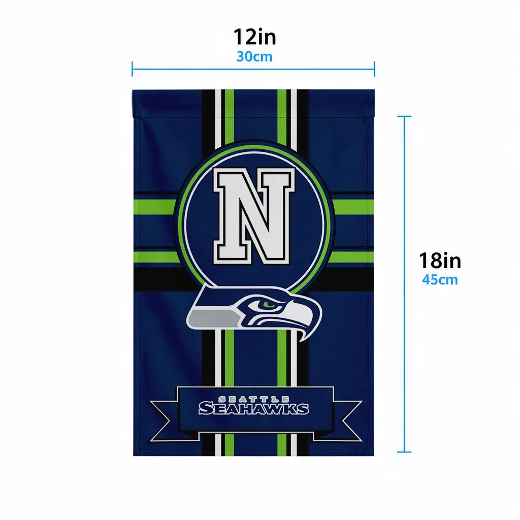 Seattle Seahawks Garden Flag Custom Circle Medallion Blue High Quality Seattle Seahawks Garden Flag Custom Circle Medallion Blue High Quality
