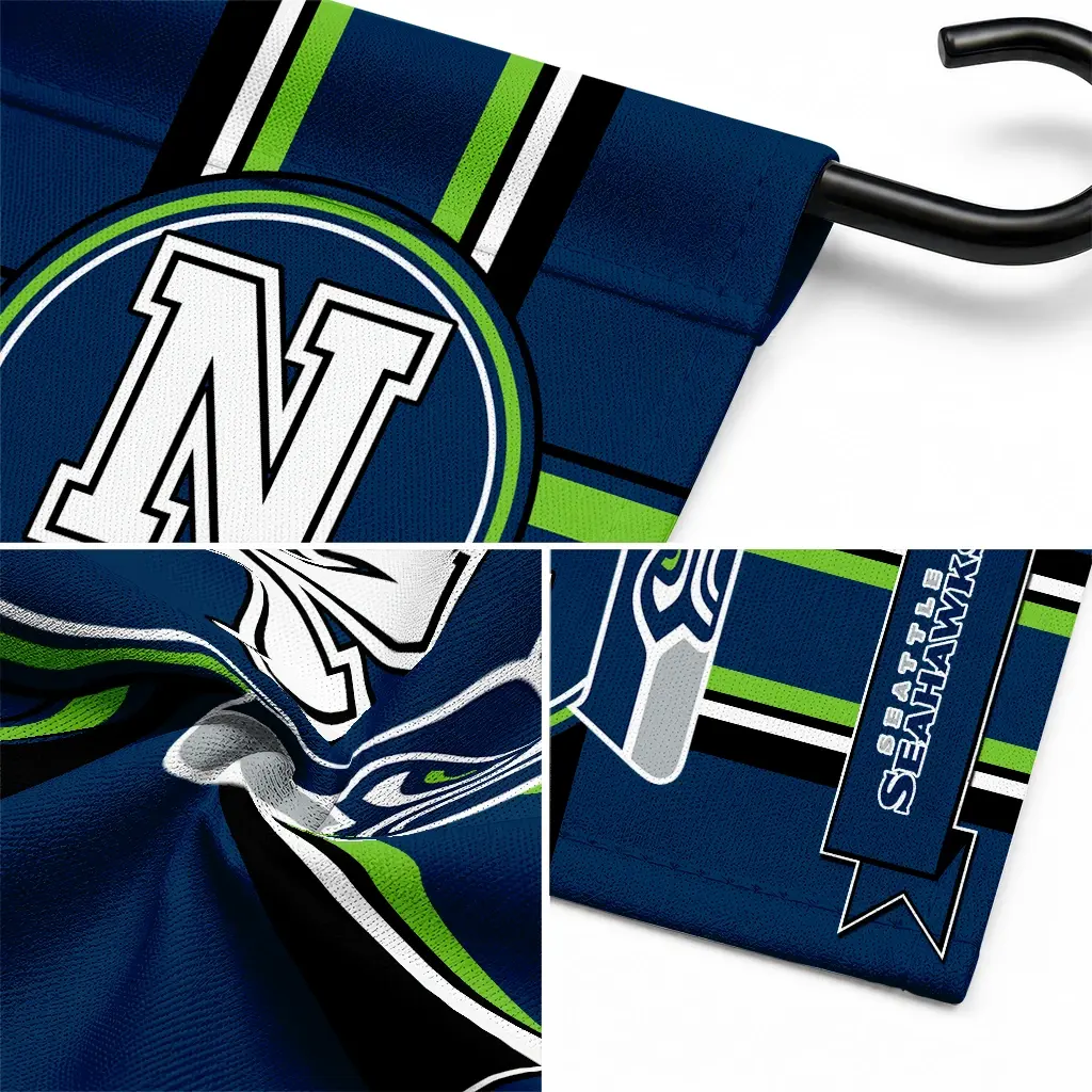 Seattle Seahawks Garden Flag Custom Circle Medallion Blue Latest Model Seattle Seahawks Garden Flag Custom Circle Medallion Blue Latest Model