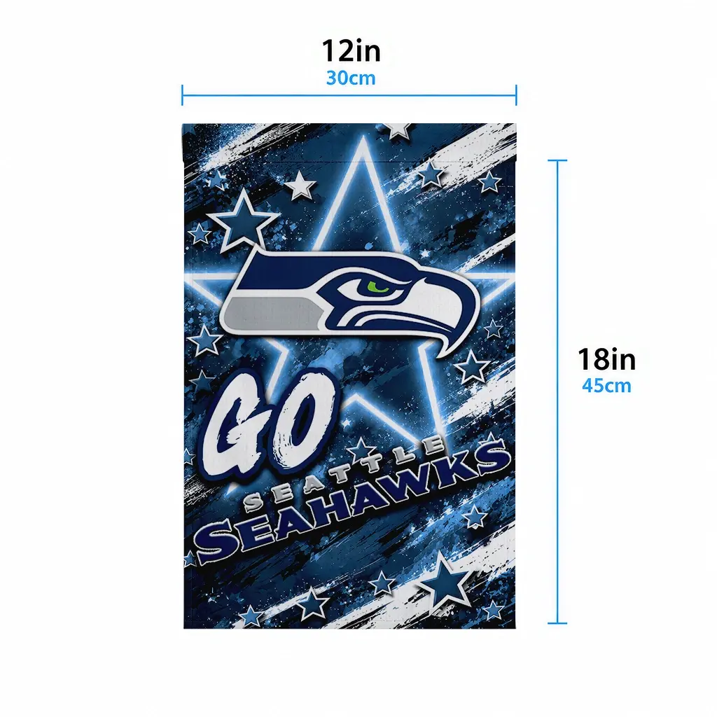 Seattle Seahawks Garden Flag Customized Glowing Star Blue High Quality Seattle Seahawks Garden Flag Customized Glowing Star Blue High Quality