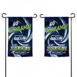 Seattle Seahawks Garden Flag Customized Swirl Vortex Blue Best Selling