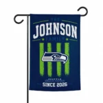 Seattle Seahawks Garden Flag Personalized Distressed Stripes Blue Best Selling