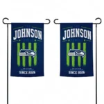 Seattle Seahawks Garden Flag Personalized Distressed Stripes Blue Best Selling