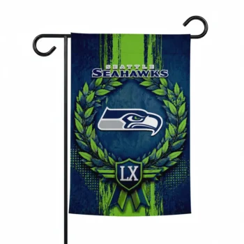 Seattle Seahawks Garden Flag Personalized Laurel Wreath Blue Best Selling