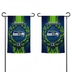 Seattle Seahawks Garden Flag Personalized Laurel Wreath Blue Best Selling