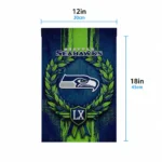 Seattle Seahawks Garden Flag Personalized Laurel Wreath Blue Best Selling