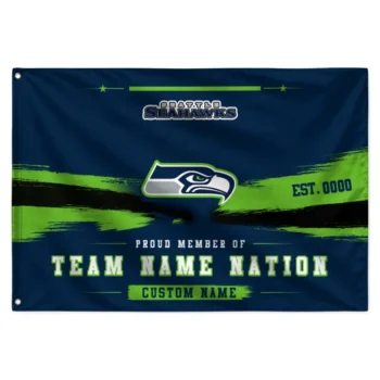 Seattle Seahawks House Flag Custom Brushed Streaks Blue Best Selling