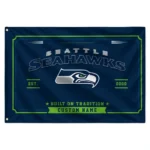 Seattle Seahawks House Flag Custom Ornate Border Blue Best Selling