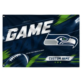 Seattle Seahawks House Flag Customized Action Streaks Blue Best Selling