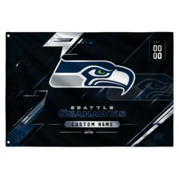 Seattle Seahawks House Flag Personalized Speed Slashes Blue Best Selling