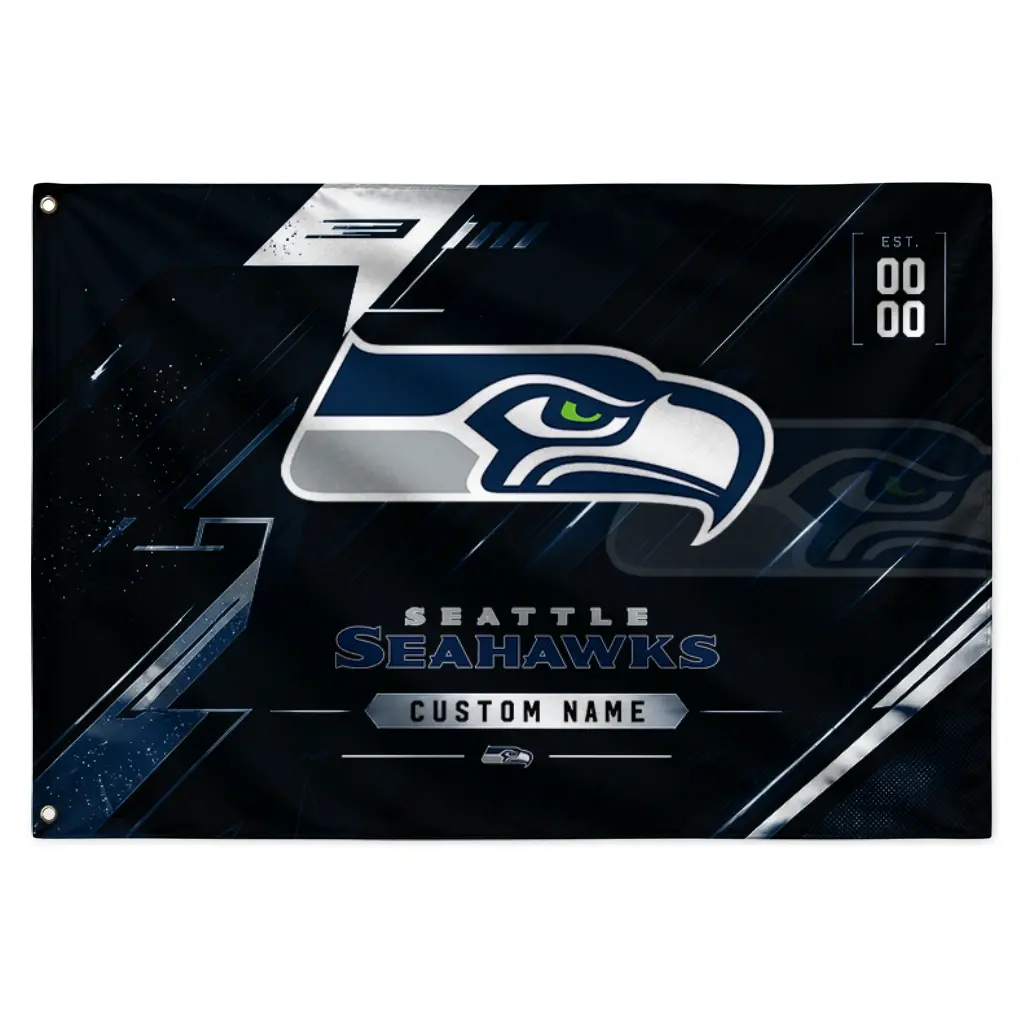 Seattle Seahawks House Flag Personalized Speed Slashes Blue Best Selling Seattle Seahawks House Flag Personalized Speed Slashes Blue Best Selling