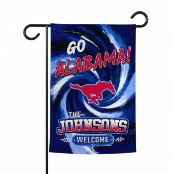 Smu Mustangs Garden Flag Personalized Swirl Vortex Blue Best Selling