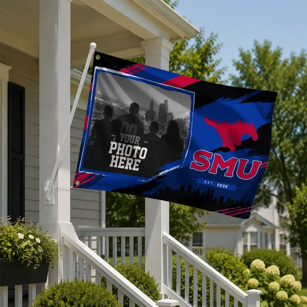 Smu Mustangs House Flag Custom Framed Photo Blue Black New Arrival Smu Mustangs House Flag Custom Framed Photo Blue Black New Arrival