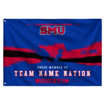 Smu Mustangs House Flag Customized Brushed Streaks Blue Best Selling