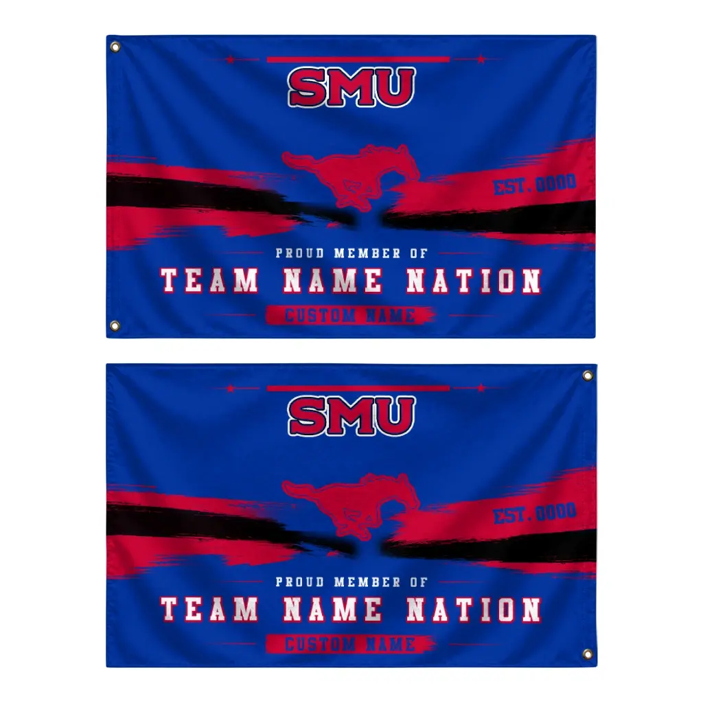 Smu Mustangs House Flag Customized Brushed Streaks Blue Fashion Forward Smu Mustangs House Flag Customized Brushed Streaks Blue Fashion Forward