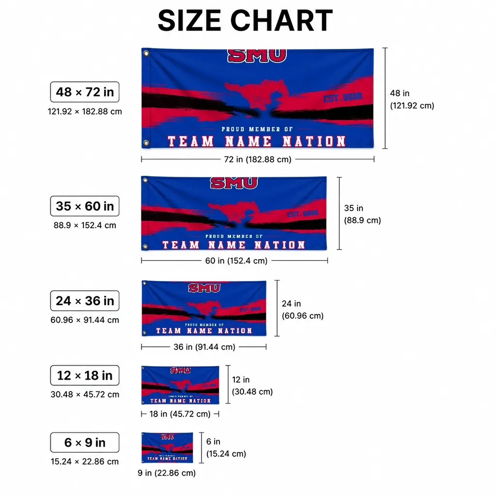 Smu Mustangs House Flag Customized Brushed Streaks Blue High Quality Smu Mustangs House Flag Customized Brushed Streaks Blue High Quality