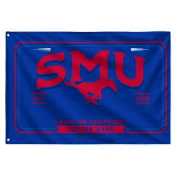 Smu Mustangs House Flag Customized Ornate Border Blue Best Selling