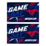 Smu Mustangs House Flag Personalized Action Streaks Blue Best Selling