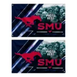 Smu Mustangs House Flag Personalized Diagonal Stripes Blue Best Selling