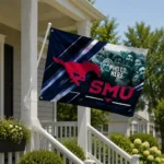 Smu Mustangs House Flag Personalized Diagonal Stripes Blue Best Selling