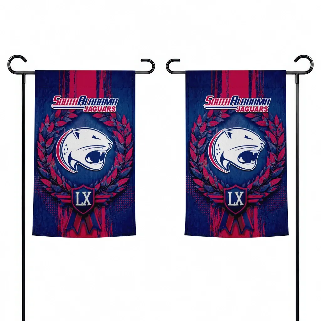South Alabama Jaguars Garden Flag Personalized Laurel Wreath Blue Fashion Forward South Alabama Jaguars Garden Flag Personalized Laurel Wreath Blue Fashion Forward