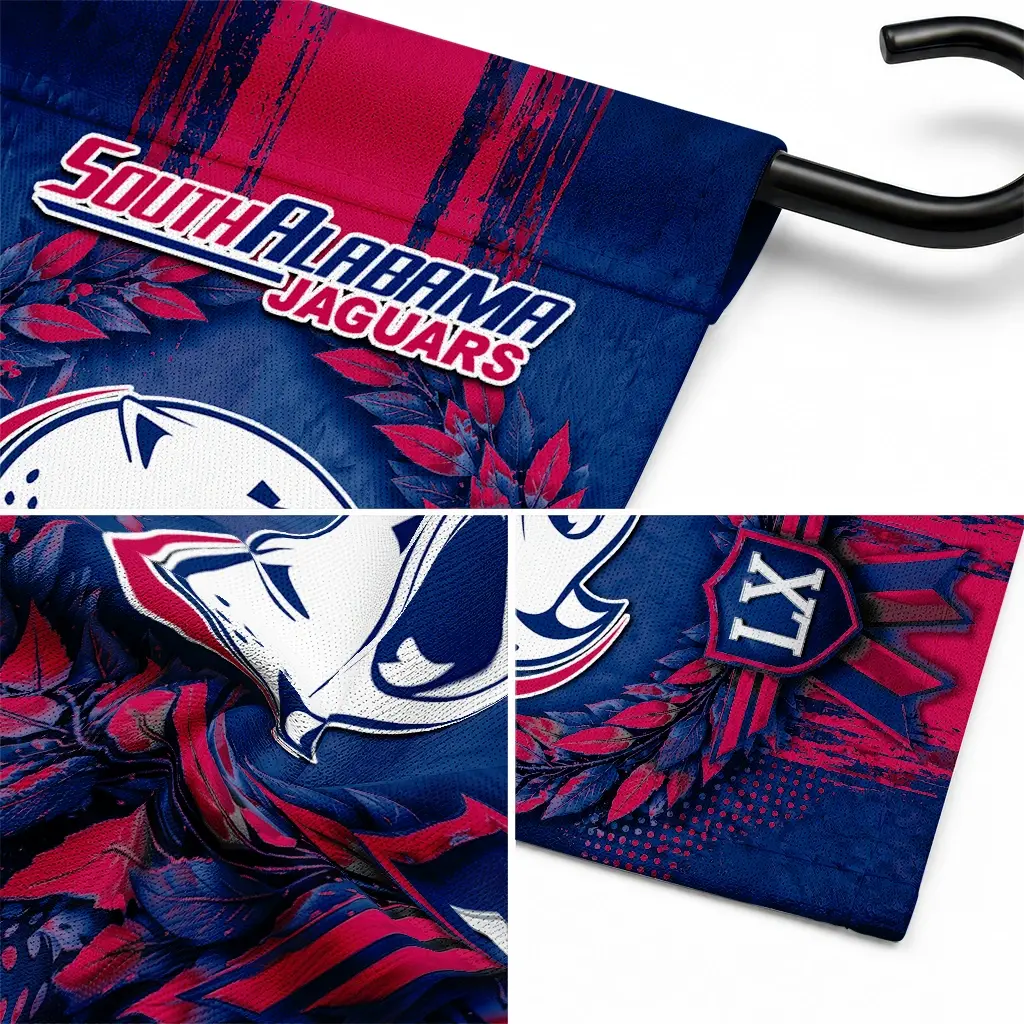 South Alabama Jaguars Garden Flag Personalized Laurel Wreath Blue Latest Model South Alabama Jaguars Garden Flag Personalized Laurel Wreath Blue Latest Model
