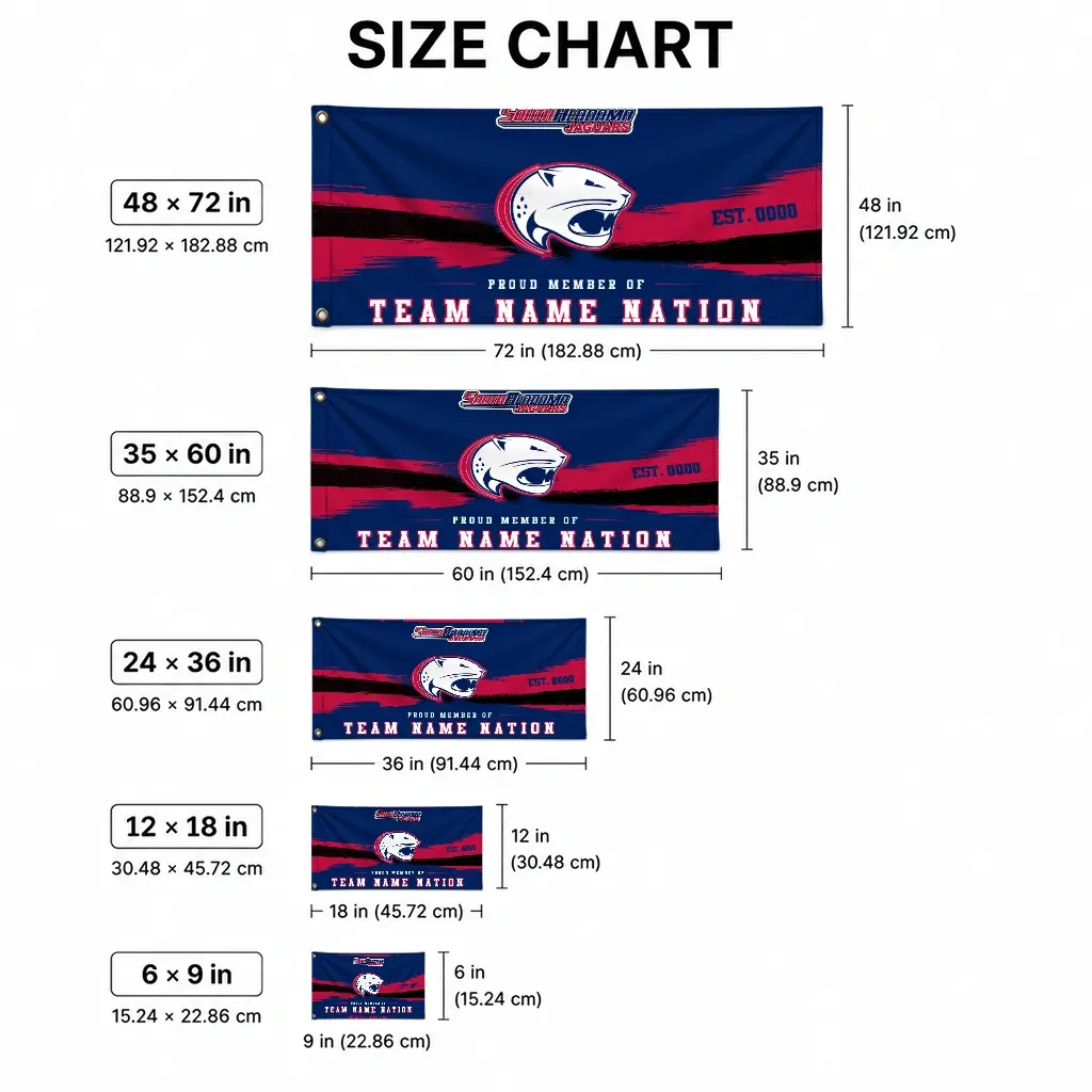 South Alabama Jaguars House Flag Custom Brushed Streaks Blue High Quality South Alabama Jaguars House Flag Custom Brushed Streaks Blue High Quality