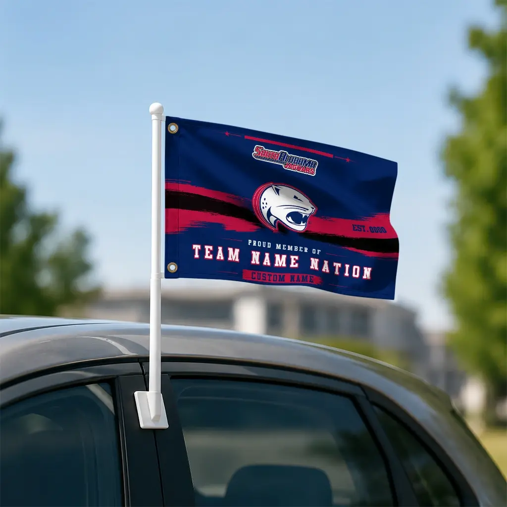 South Alabama Jaguars House Flag Custom Brushed Streaks Blue Latest Model South Alabama Jaguars House Flag Custom Brushed Streaks Blue Latest Model