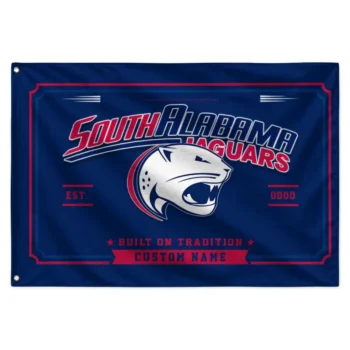 South Alabama Jaguars House Flag Custom Ornate Border Blue Best Selling
