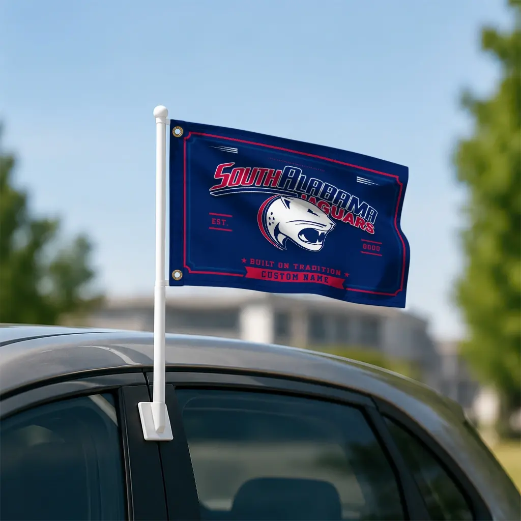 South Alabama Jaguars House Flag Custom Ornate Border Blue Latest Model South Alabama Jaguars House Flag Custom Ornate Border Blue Latest Model