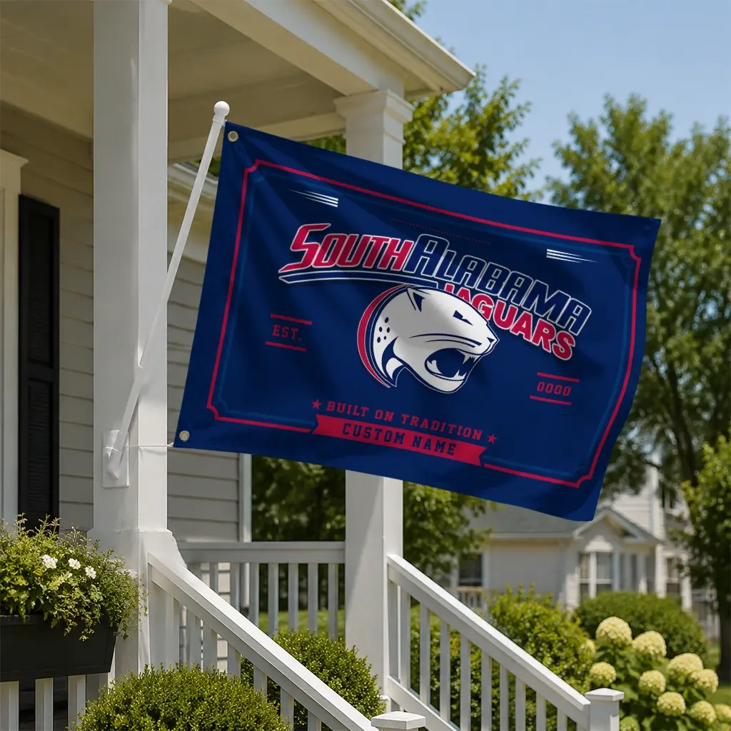 South Alabama Jaguars House Flag Custom Ornate Border Blue New Arrival South Alabama Jaguars House Flag Custom Ornate Border Blue New Arrival