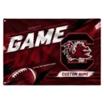 South Carolina Gamecocks House Flag Personalized Action Streaks Garnet Best Selling