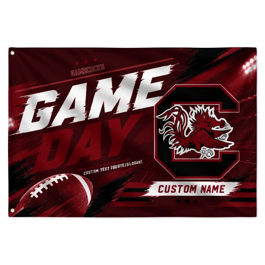 South Carolina Gamecocks House Flag Personalized Action Streaks Garnet Best Selling South Carolina Gamecocks House Flag Personalized Action Streaks Garnet Best Selling