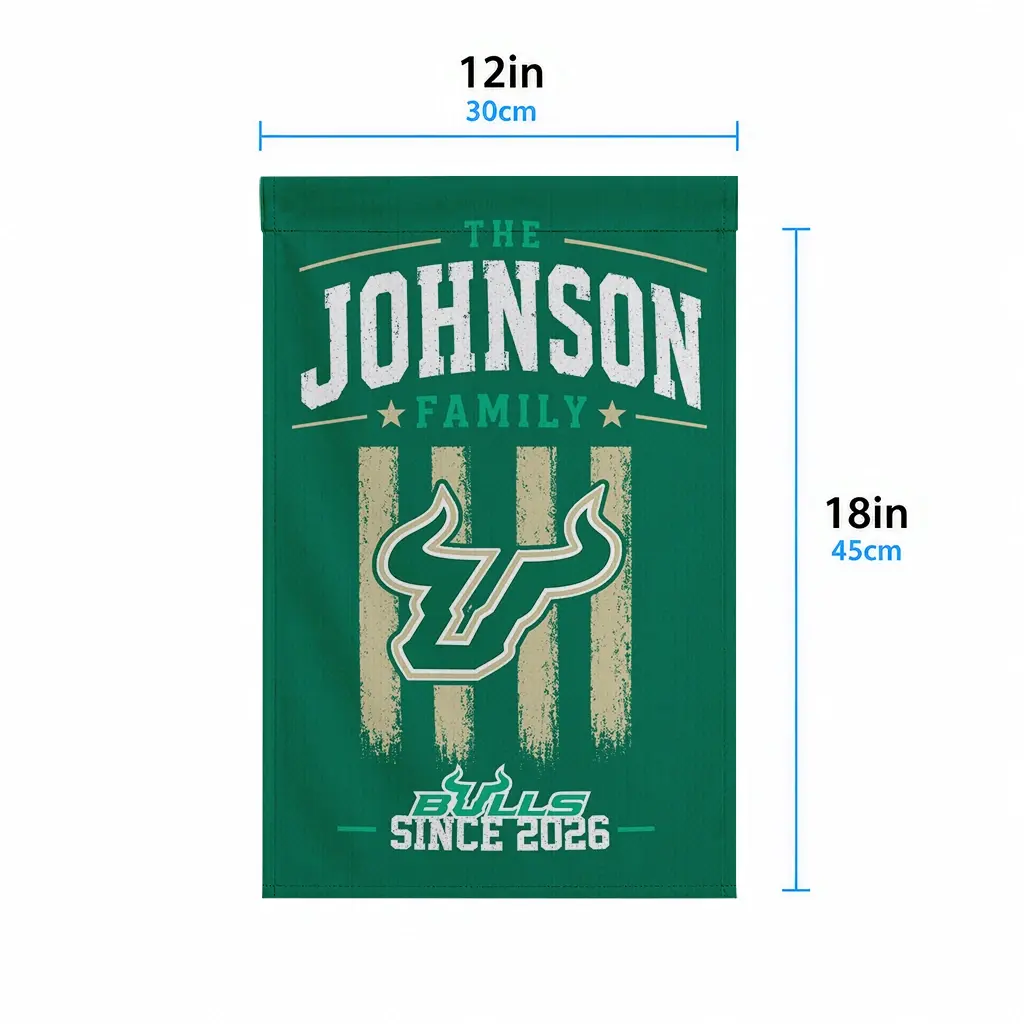 South Florida Bulls Garden Flag Custom Distressed Stripes Green High Quality South Florida Bulls Garden Flag Custom Distressed Stripes Green High Quality