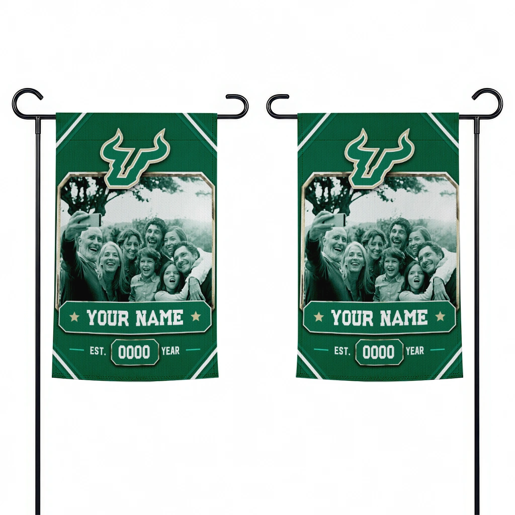south-florida-bulls-garden-flag-custom-photo-frame-green-fashion-forward.webp