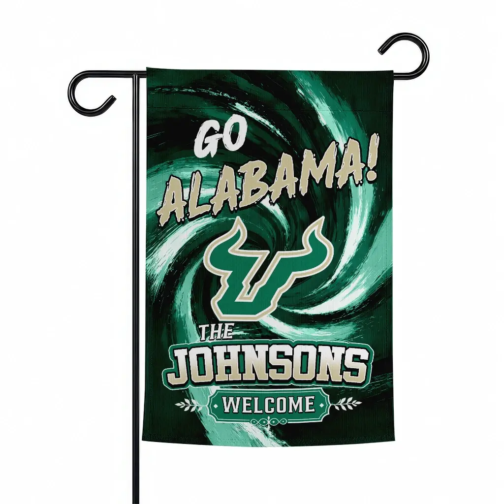 South Florida Bulls Garden Flag Personalized Swirl Vortex Green Best Selling South Florida Bulls Garden Flag Personalized Swirl Vortex Green Best Selling