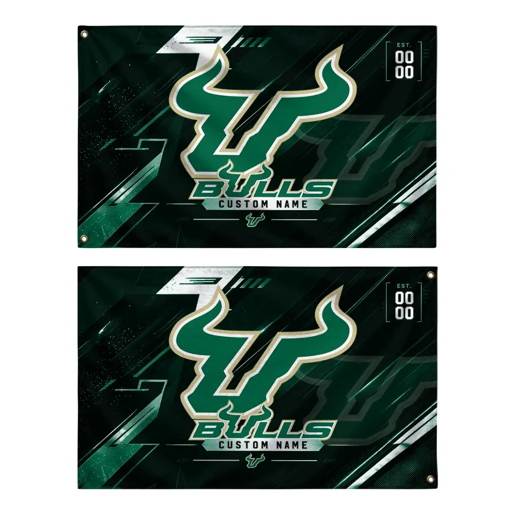 South Florida Bulls House Flag Custom Speed Slashes Green Fashion Forward South Florida Bulls House Flag Custom Speed Slashes Green Fashion Forward