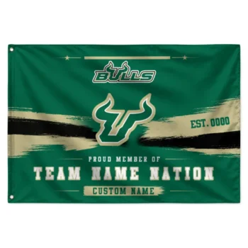South Florida Bulls House Flag Customized Brushed Streaks Green Best Selling