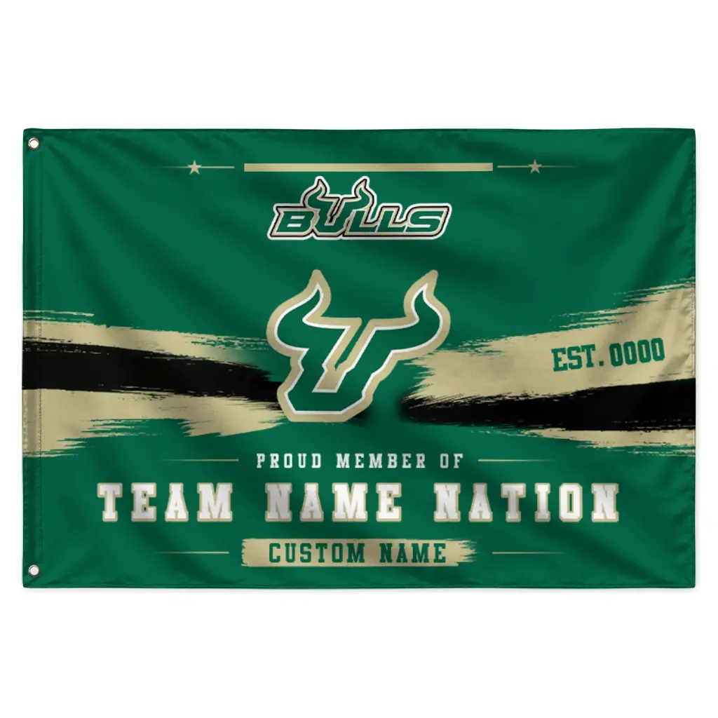 South Florida Bulls House Flag Customized Brushed Streaks Green Best Selling South Florida Bulls House Flag Customized Brushed Streaks Green Best Selling