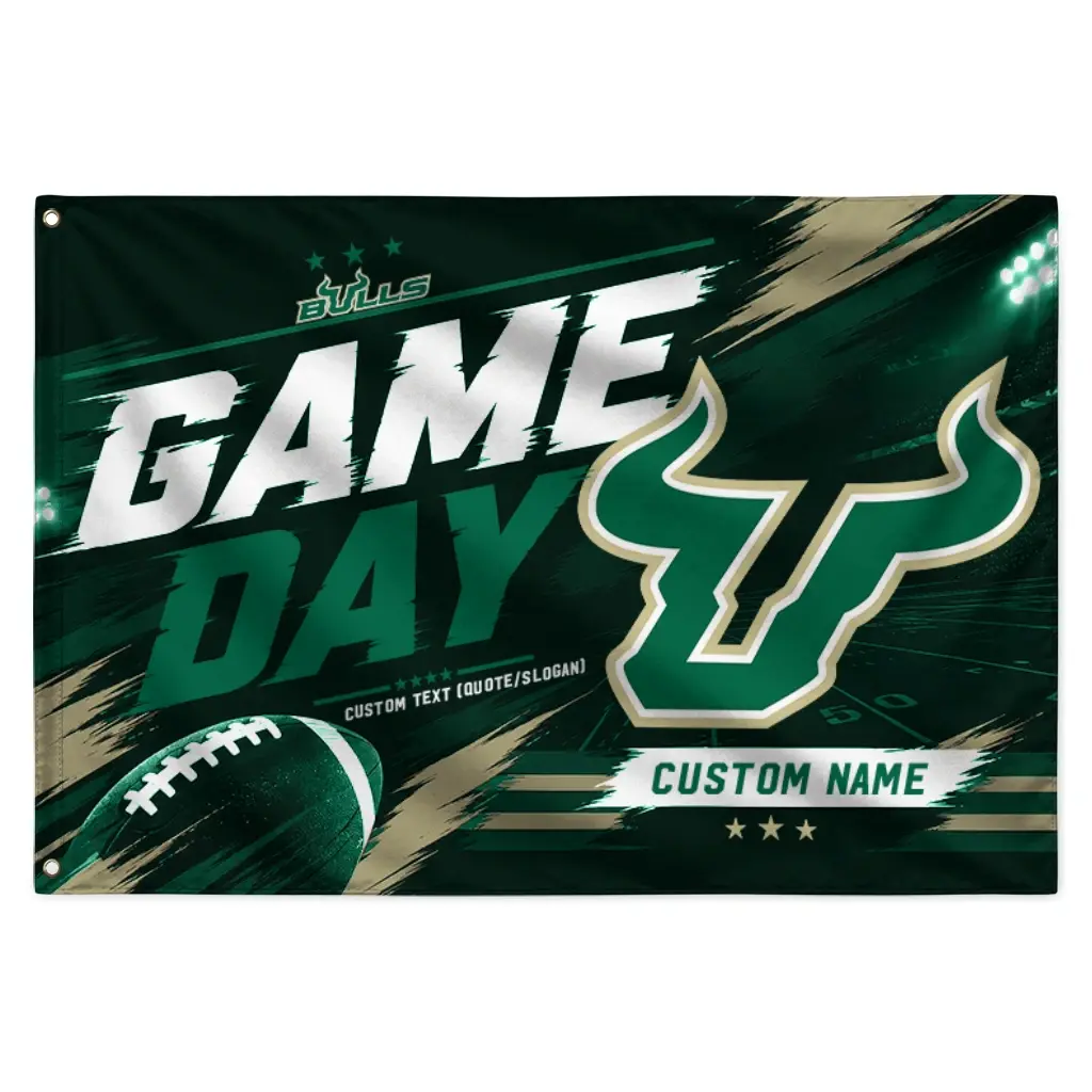 South Florida Bulls House Flag Personalized Action Streaks Green Best Selling South Florida Bulls House Flag Personalized Action Streaks Green Best Selling