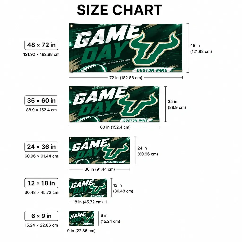 South Florida Bulls House Flag Personalized Action Streaks Green High Quality South Florida Bulls House Flag Personalized Action Streaks Green High Quality