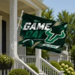 South Florida Bulls House Flag Personalized Action Streaks Green Best Selling