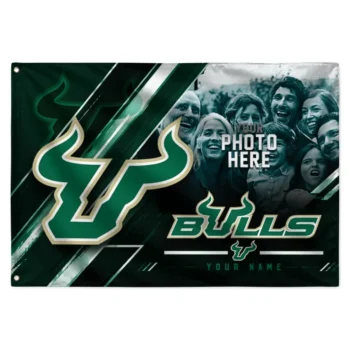 South Florida Bulls House Flag Personalized Diagonal Stripes Green Best Selling