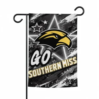 Southern Miss Golden Eagles Garden Flag Custom Glowing Star Black Best Selling