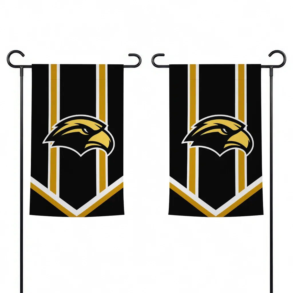 Southern Miss Golden Eagles Garden Flag Personalized Chevron Stripes Black Fashion Forward Southern Miss Golden Eagles Garden Flag Personalized Chevron Stripes Black Fashion Forward