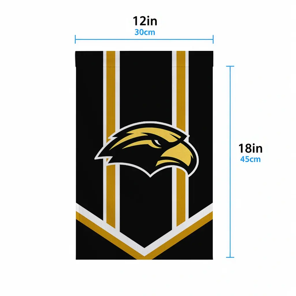 Southern Miss Golden Eagles Garden Flag Personalized Chevron Stripes Black High Quality Southern Miss Golden Eagles Garden Flag Personalized Chevron Stripes Black High Quality