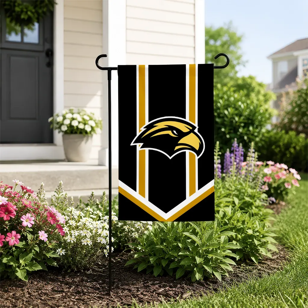 Southern Miss Golden Eagles Garden Flag Personalized Chevron Stripes Black New Arrival Southern Miss Golden Eagles Garden Flag Personalized Chevron Stripes Black New Arrival
